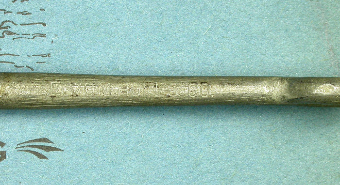 6c E Vom Hofe, welded eye, tinned, about 10/0, made in Norway.