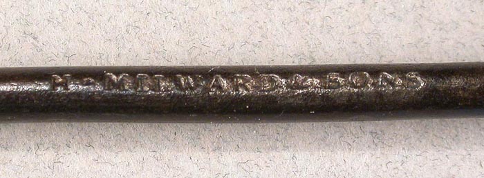 33b  And another H. Milward & Son, Washford Mills with different flatted marking. Hook is about 3 5/8” and a gape of about 1 1/8” directly above the point.